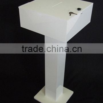 GH-RJ025 White Acrylic suggestion Box ,modern Acrylic donation Box