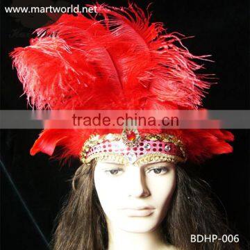 belly dance multi - colour feather headpiece (BDHP-006)