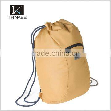 wholesale cheap drawstring backpack fashion sport khaki polyester drawstring bag