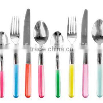 Premium Cutlery Set,24pcs cutlery set,Stainless steel cutlery set,Two-color handle knife and fork spoon