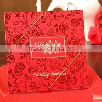 custom Chinese wedding invitation card paper greeting card