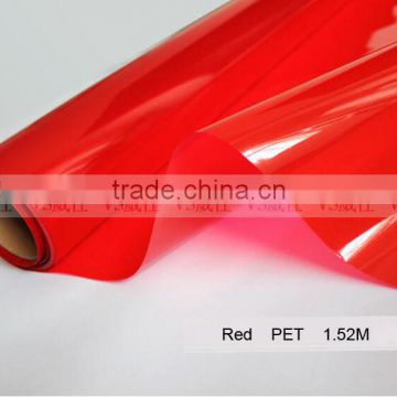 Colorful Transparent PET Film for window and home decoration,Red decorative vinyl window glass static film