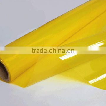 Colorful Transparent PET Film for window and home decoration,yellow decorative vinyl window glass static film