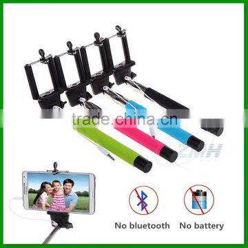 2016 OEM logo Best Gift Monopod Selfie Stick With Cable for Iphone 6