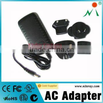 Interchange plug linear ac adaptor ROHS Ac adaptor 110v ac to 9v ac adapter