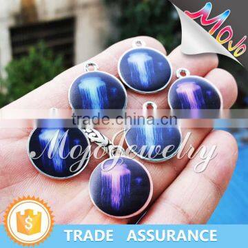 Fashion Design Mysterious Jellyfish Pattern Printed on Glow in The Dark Charm Jewelry Wholesale photo-2