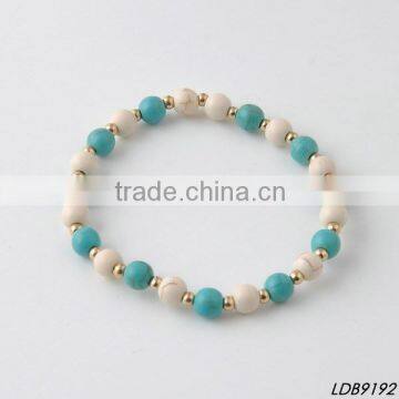 simple handwork turquoise cream stone bracelet