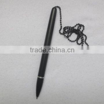 Simple slim ballpoint pen with chain for promotion