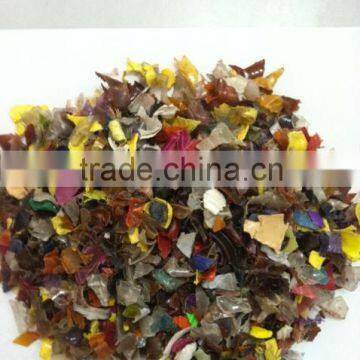 Clear pet bottle flakes mixed colour