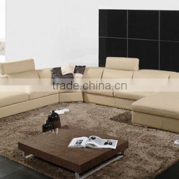 2014 round corner sectional sofa furniture design with stylish leather sifa set A002-2