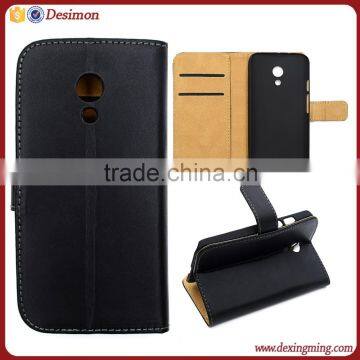 Factory mobile phone accessories leather flip cover case for moto g2