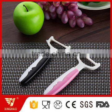 Hot Sale Sharp Kitchen Ceramic Blade Potato Peeler with Two-Color Plastic Handle