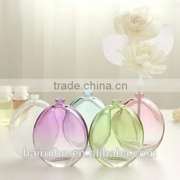 2015 hotsale 120ml empty colorful oval flower reed diffuser glass bottle