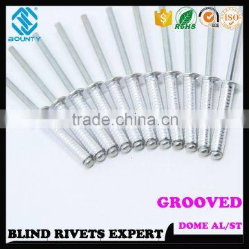 HIGH QUALITY FACTORY DOME HEAD ALUMINUM GROOVED BLIND RIVETS FOR WOOD