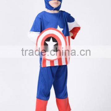 Halloween Party Blue Child Captain America Fancy Dress Kids Costume photo-2