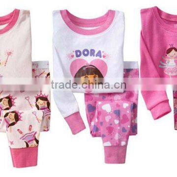 Long sleeve o-neck 100% cotton baby sleepwear, baby pajamas