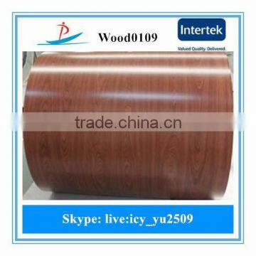 WOOD0109/china mill color coated steel coil wood grain ppgi wooden ppgi for sandwich pannel roofing sheet manufacturer factory                        
                                                Quality Choice