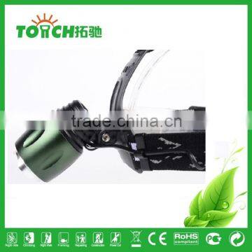 Green Color Rotate Focus LED Headlamp Zoom Light With Attack Head Aluminum Alloy Metal LED Headlights photo-3