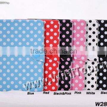 High Quality Cute Look Polka Dots Leather Stand Case with Wake-up & Sleep Function,Polka Dots Case for iPad Mini 7.9' Mix Colors