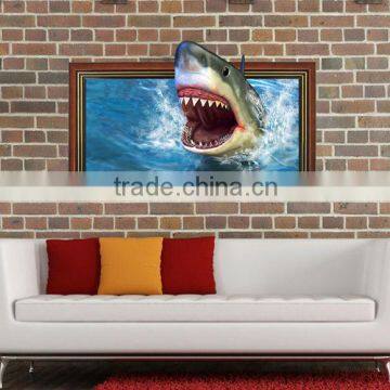 Shark Attack 3D Art Wallpaper Decor Decal