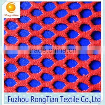 Red Polyester Knitted Big Hole Mesh Fabric for Mattress photo-2