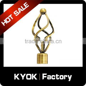 KYOK European style curtain finials,GP color home decorative curtain finails,wrought iron curtain finials