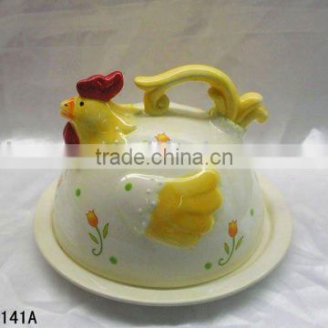 ceramic easter chicken ceramic butter box