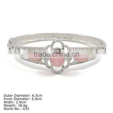 [ CZQ-0037 ] 925 Sterling Silver Jewelry with CZ Stones Ross Cuartz Bangle