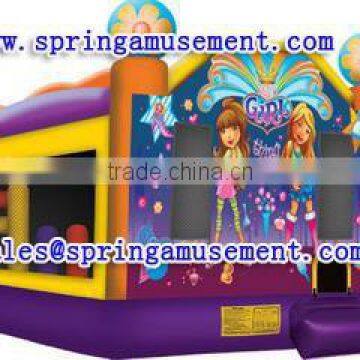 beautiful girl Inflatable combo, slide jumper, inflatable bouncer