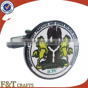 customized black nickel plating enamel paint cufflinks