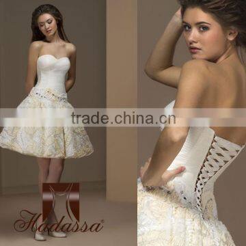 French designe Mini / Short Wedding Dress / Gown Crystal Beading