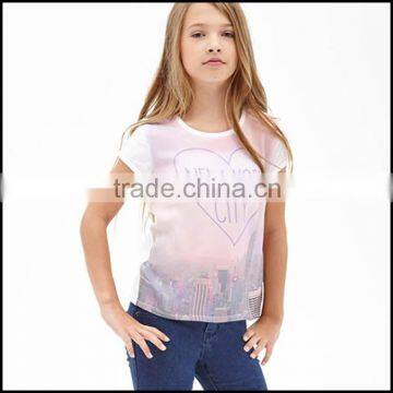 New digital printing screen printing children custom vaccines t shirt with round neck