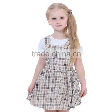 Arrival factory latest little grils dress dashing kids girls plaid dress