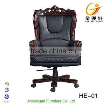 Luxuriant in design Craved wooden executive office chair