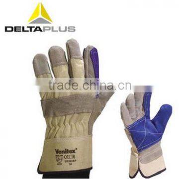 Cowhide docker with canvas cotton back and cotton cuff safety gloves