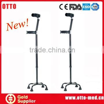 Adjustable quad cane