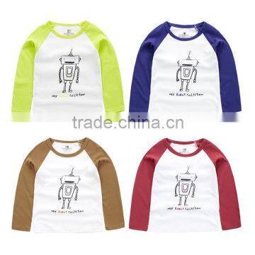 2016 New Products Boys Fashion Design Colourful Long Sleeve Round Neck T-shirt                        
                                                Quality Choice