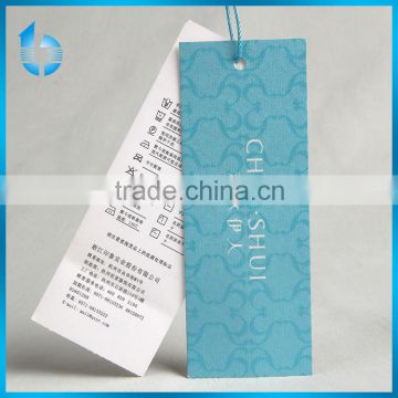 Special grin paper garment hang tag with Matt lamination for Fashion Brand Women