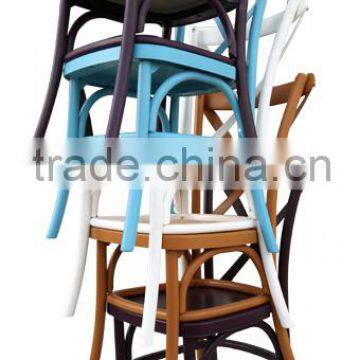 stackable cross back dining chair