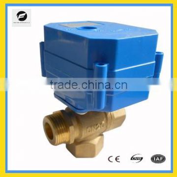 3 way motorizd water ball valve 1/2" inch for solar water system brass hot water control