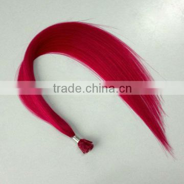 2013 Beauty Fire red Bright color remy flat tip hair extensions wholesale 18inch 1grams strand color 60