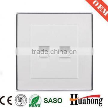 White pc TV Wall Socket With Silver Frame photo-4