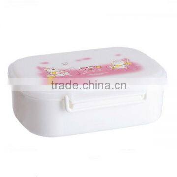 2014 best selling lunch box ,Single lattice plastic lunch box, silicone folding lunch box