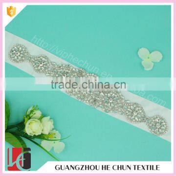 HC-3378 Hechun Guangzhou Factory Price Hot Fix Crystal Applique Designs for Waist Dresses photo-2