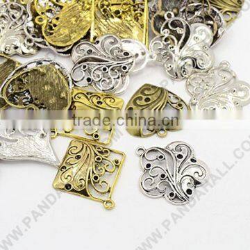 Pendant Rhinestone Settings, Mixed Shape, Mixed Color, Fit for 1~2mm rhinestone(TIBEP-MSMC021-25)