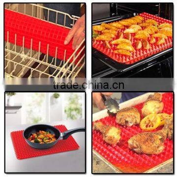 Pyramid Pan Non Stick Fat Reducing Silicone Cooking Mat Oven Baking Tray Sheet