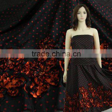 Elegant lady coiling embroidery desgin for dress/Top quality(cord,tape,zigzag) flower design for garment