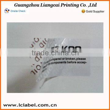 Decorative warranty sticker; wanranty vinyl sticker; sticker printing