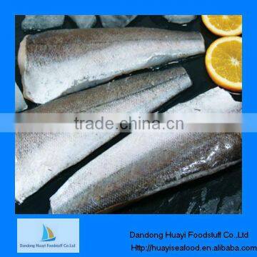 High quality frozen hake fillets skin on