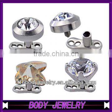 surgical steel piercing micro dermal anchor tops